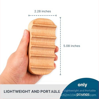 Дървен масажен инструмент от бук с борд за масаж на гърба и меридианни жлебове, персонализируем, печат на лого възможен