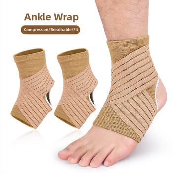 Kulkšnies apsauga su kompresijos juosta iš spandekso, tinkama krepšiniui ir badmintonui, suaugusiems