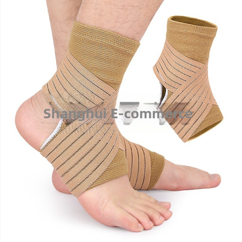 Kulkšnies apsauga su kompresijos juosta iš spandekso, tinkama krepšiniui ir badmintonui, suaugusiems