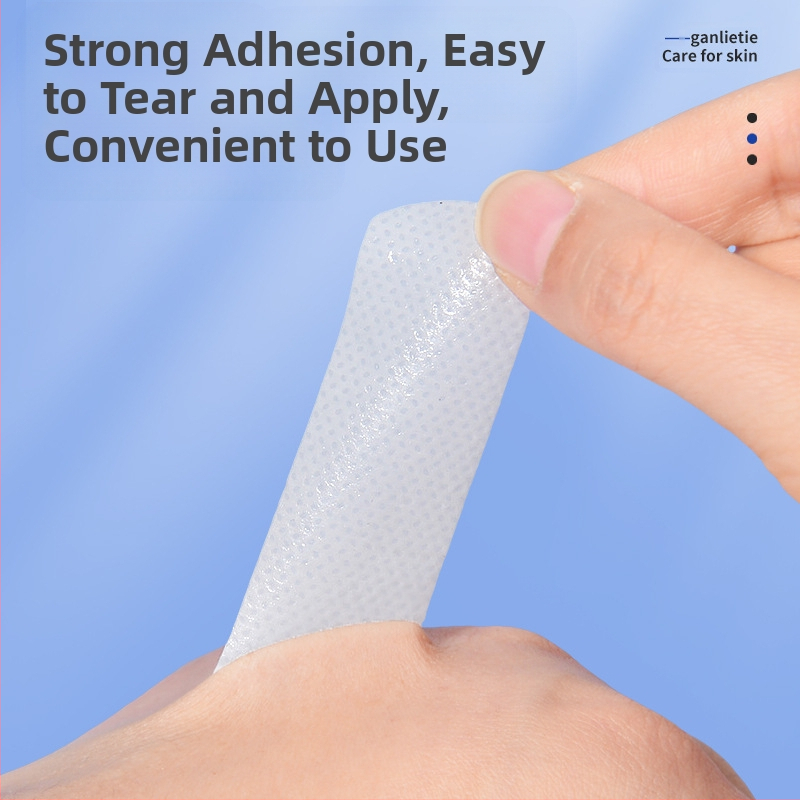 Пластири за сухи пукнатини на ръцете и краката — водоустойчиви, дишащи, с висока лепливост за пръсти и пети; нетъкан текстил; 2-годишен срок на годност; опаковано в кутия; универсален тип кожа