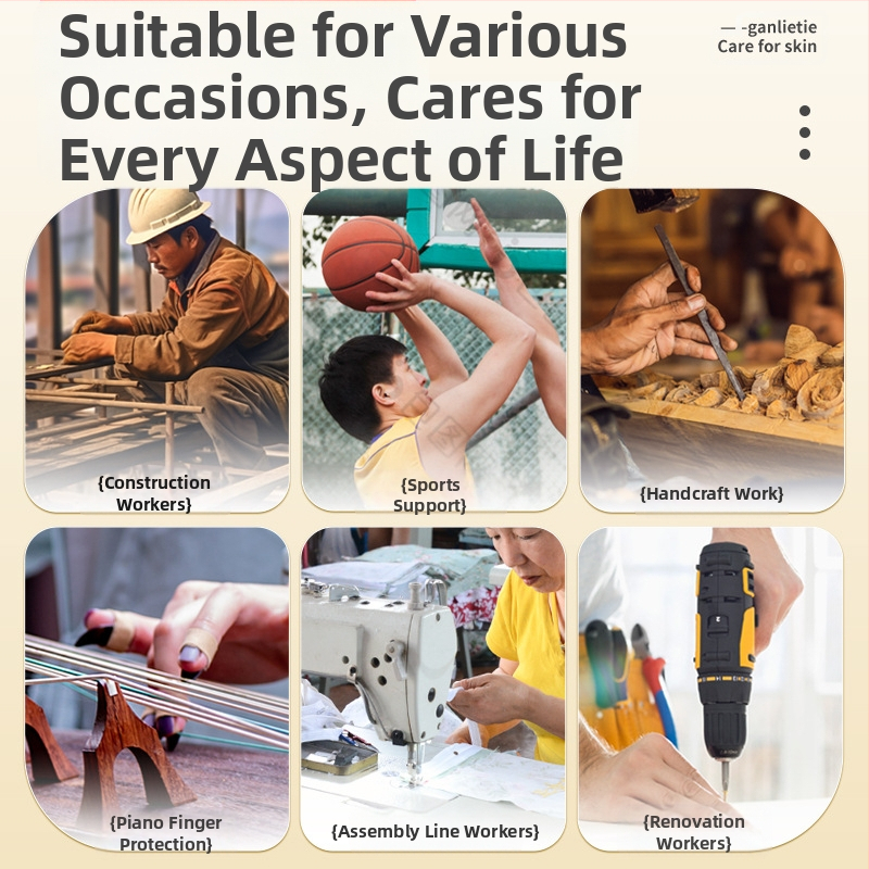 Пластири за сухи пукнатини на ръцете и краката — водоустойчиви, дишащи, с висока лепливост за пръсти и пети; нетъкан текстил; 2-годишен срок на годност; опаковано в кутия; универсален тип кожа