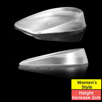 Υπόστρωμα αυξησης ύψους με εσωτερικό σιλικόνης, PU γέλη, διαφανές, unisex, για χειμώνα