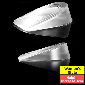 Υπόστρωμα αυξησης ύψους με εσωτερικό σιλικόνης, PU γέλη, διαφανές, unisex, για χειμώνα