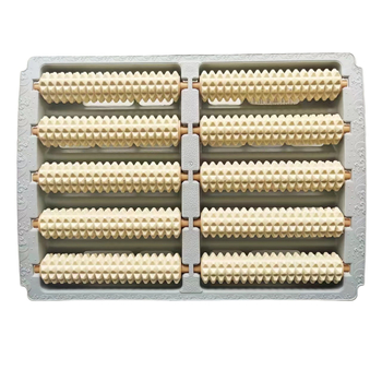 Ролкова масажна подложка за стъпала — (имитация на дърво, акупресия по точки, плоча за натиск с пръсти, ролкови топчета, 0.8 кг)