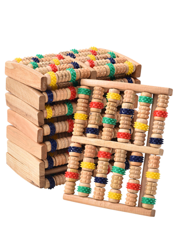 Дървен масажор за крак с ролков механизъм, пет реда, за домашна употреба, тегло 0,4 кг, марка One wood and one craftsman