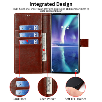 Husă din piele cu clapă și suport pentru iPhone 15/16 și Samsung S23U/S25; piele importată de înaltă calitate + TPU; prelucrare mecanică; suport pentru personalizare; protecție anti-cădere