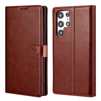 Husă din piele cu clapă și suport pentru iPhone 15/16 și Samsung S23U/S25; piele importată de înaltă calitate + TPU; prelucrare mecanică; suport pentru personalizare; protecție anti-cădere