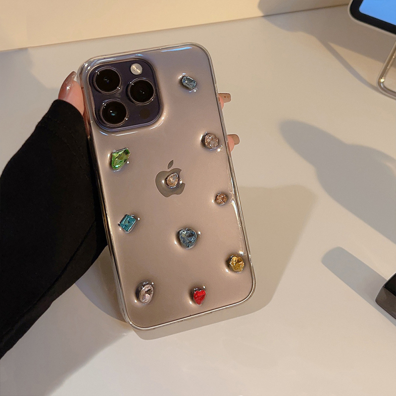 Under the Tower husă TPU protectoare 3D cu diamante pentru iPhone 14 Pro Max, construcție epoxidică, personalizabilă