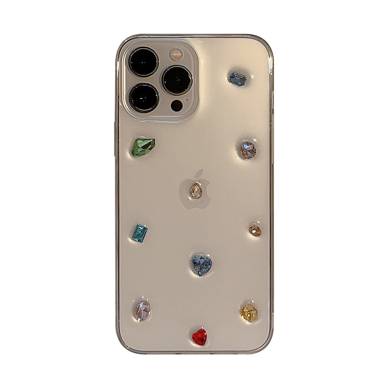 Under the Tower husă TPU protectoare 3D cu diamante pentru iPhone 14 Pro Max, construcție epoxidică, personalizabilă