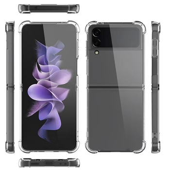 TPU vāciņš Samsung Z Flip ar gaisa spilvenu, karstā presēšana, izturīgs pret triecieniem un pret pirkstu nospiedumiem, Galaxy Z Flip3/4/5