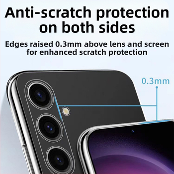 TPU vāciņš Samsung S24/S24 Ultra ar pilnu objektīva aizsardzību, triecienizturīgs, pret pirkstu nospiedumiem, karstā presēšana