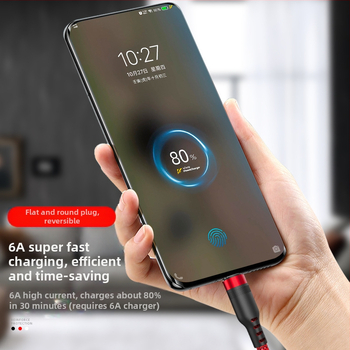 Плетен 3-в-1 кабел за данни с Type-C, Lightning и Micro USB, 5V/3A бързо зареждане