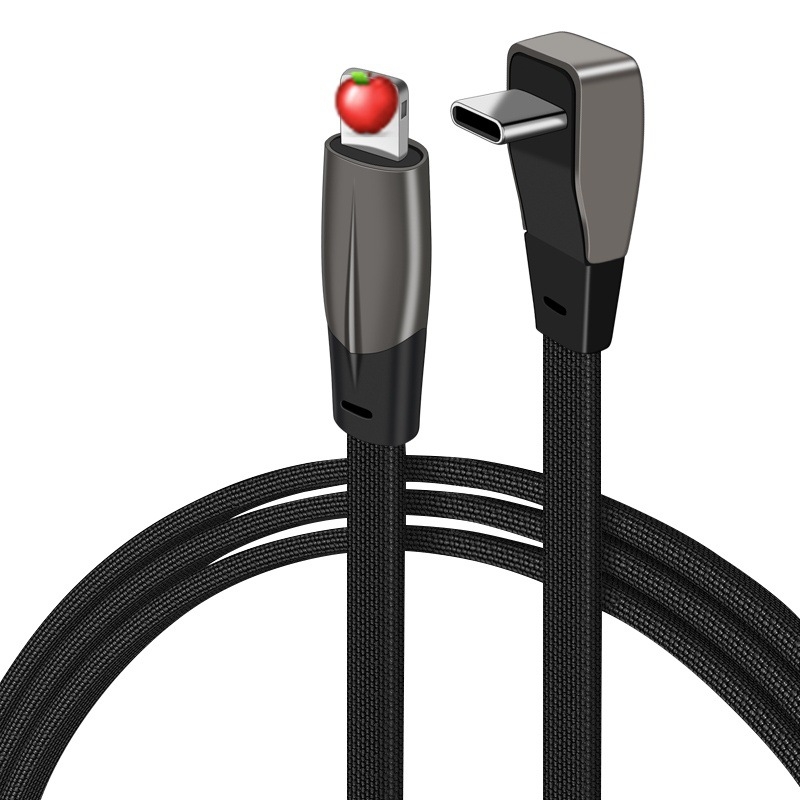 USB-C automobiliui kabelis su dviem kištukais, plokščiu laidu, greita įkrova