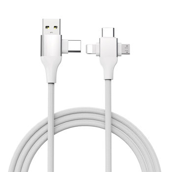 Кабел за данни с бързо зареждане и множество интерфейси: Lightning, USB-C и Mini USB, алуминиева сплав, максимум 30W, 1-5 конектора
