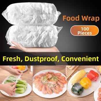 Vienreizējs elastīgs plastmasas pārklājums bļodām un traukiem – ledusskapja atlikumiem, putekļu aizsardzība un smaržu novēršana