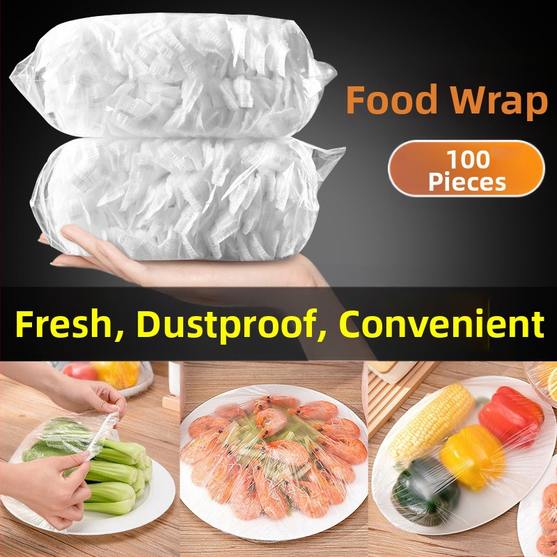 Еднократно еластично пластмасово покривало за купи и чинии – за остатъци в хладилник, против миризма и прах