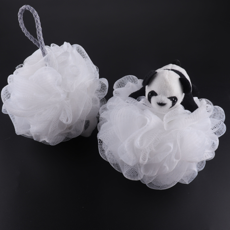 Vonių kamuoliukas panda formos, minkštas, universalus naudojimas; PE medžiaga, putojantis tinklas, 300 vnt.