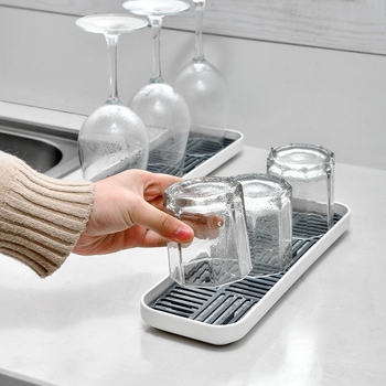 Dvigubo sluoksnio stačiakampė derva arbatinės padėklas su drenavimo anga — pirmosios kokybės, licencijuota privatų ženklinimą