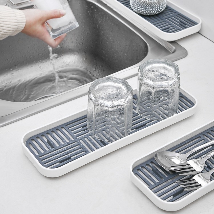 Dvigubo sluoksnio stačiakampė derva arbatinės padėklas su drenavimo anga — pirmosios kokybės, licencijuota privatų ženklinimą