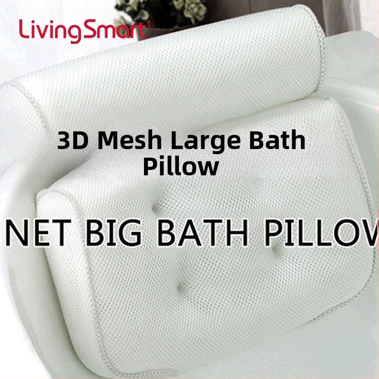 Stačiakampė vonios pagalvėlė su siurbtukais, 3D tinklo branduolys, branduolio aukštis 5,1–10 cm, užpildas poliesterio pluoštu