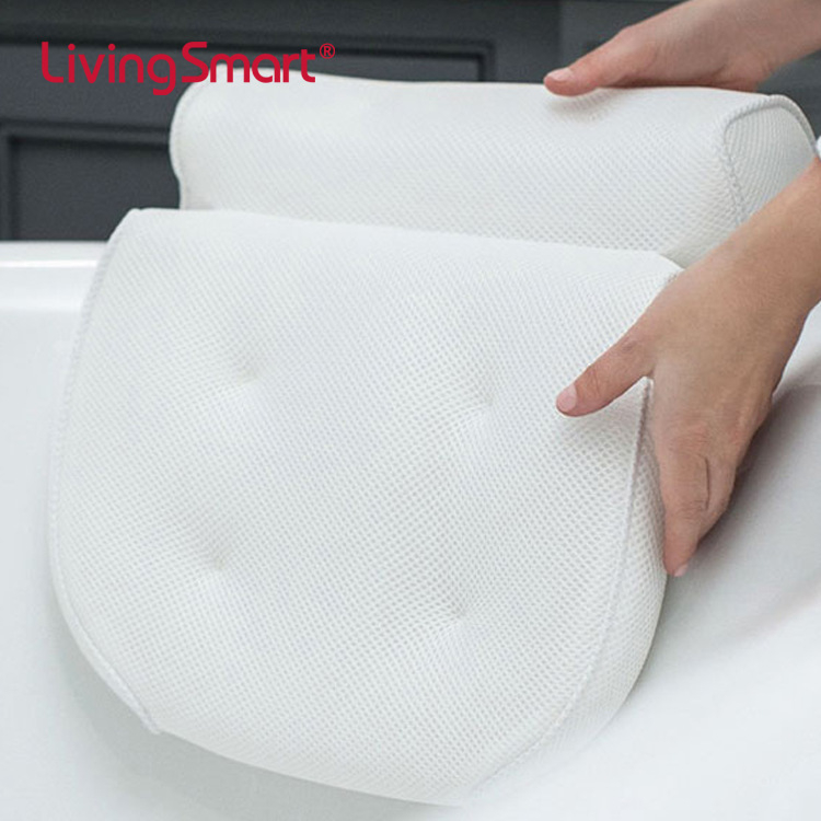 Stačiakampė vonios pagalvėlė su siurbtukais, 3D tinklo branduolys, branduolio aukštis 5,1–10 cm, užpildas poliesterio pluoštu