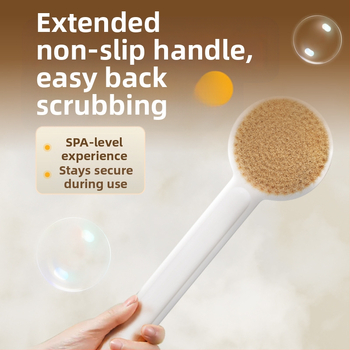 Laibei Vonios šepetys su ilga rankena — minkštos šereliai, nugaros šepetėlis ir masažas, daugiafunkcinis valymo šepetys