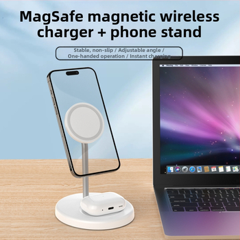 Magnetinis belaidis įkroviklis automobiliui Qi2 – 3-in-1 greitas įkrovimas AirPods ir ausinėms, 35W