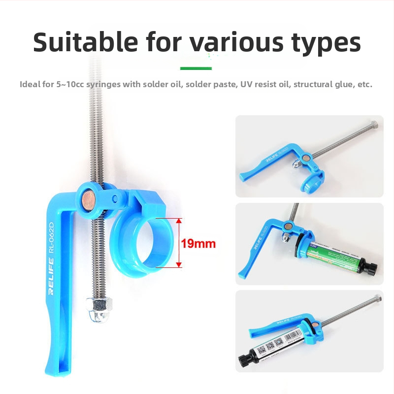 Лепилен пистолет – ръчно задвижван, спестяващ труд, буталков механизъм в стил спринцовка, капацитет 5cc/10cc, за хардуерни ремонти
