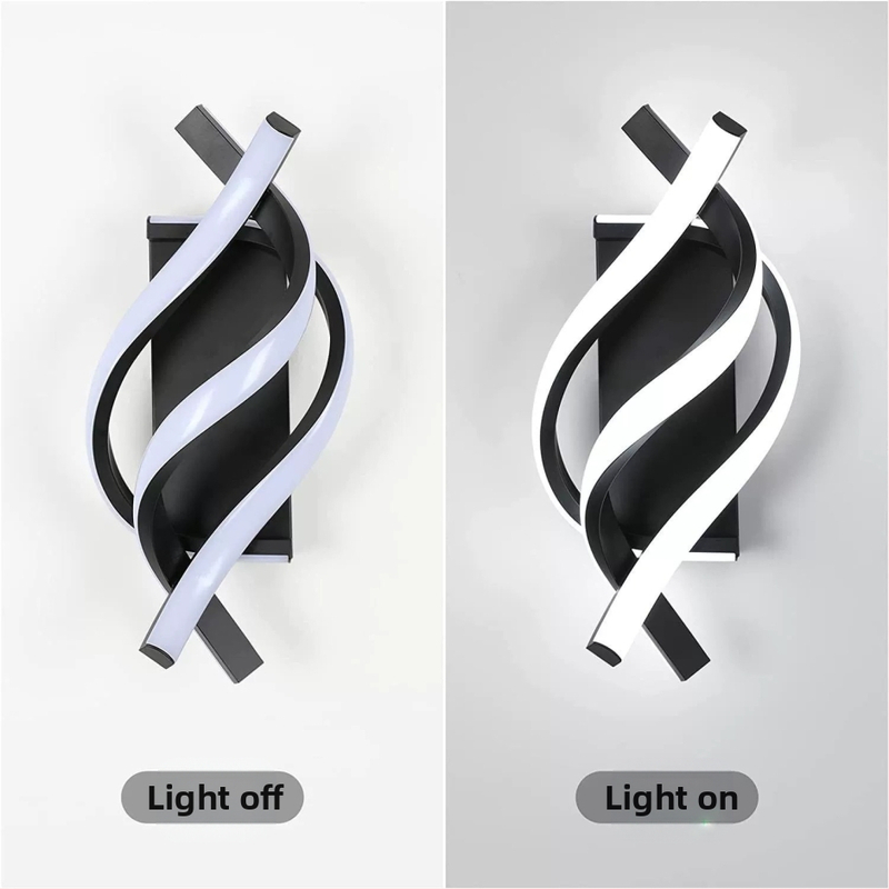 Стенна лампа със спирално алуминиево тяло, силиконов абажур, LED светлина, ≤36V, модерен минимализъм