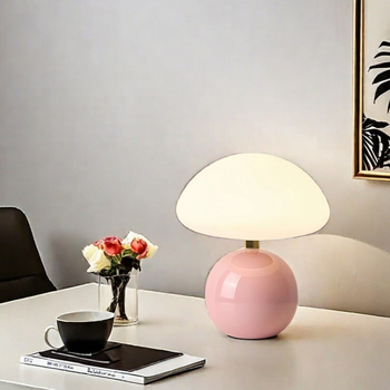 Настолна лампа с мотив на гъба, керамична основа, прост скандинавски модерен стил, лампа за защита на очите, модел YUH-MGD, напрежение ≤36V, CE сертифицирана