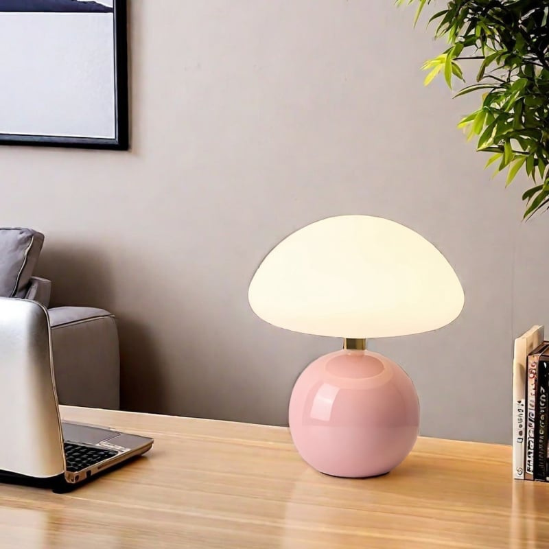 Φωτιστικό γραφείου με μοτίβο μανιταριού, κεραμική βάση, απλός και μοντέρνος βορειοευρωπαϊκός σχεδιασμός, φωτισμός προστασίας ματιών, μοντέλο YUH-MGD, τάση ≤36V, πιστοποίηση CE