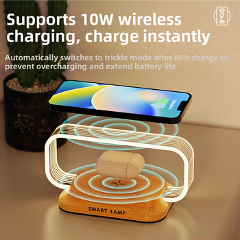 Manjia wr06c Akrilinė naktinė lemputė šalia lovos su balso valdymu, belaidė greito įkrovimo – šiuolaikinio minimalistinio stiliaus, CE sertifikatas