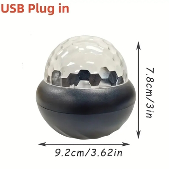 Επιτραπέζιο προβολικό φως με κυματισμούς νερού, σφαίρα κρυστάλλου και προβολή ουρανού με αστέρια, τροφοδοσία USB, τηλεχειριστήριο