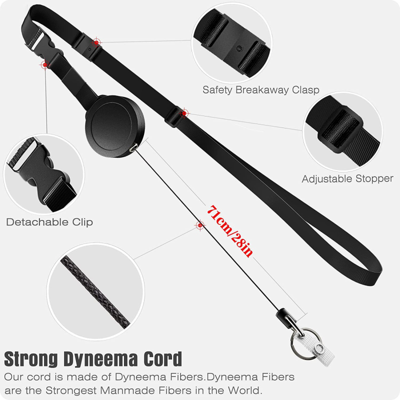 Qi Ding ID kortelės kaklo dirželis, plastikinis, universalus, šiuolaikiško minimalistinio stiliaus