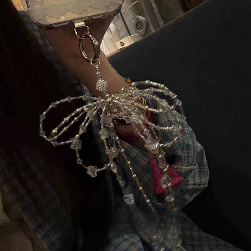 Șnur pentru telefon din nailon, cataramă din plastic, pandantiv ceramic geometric, unisex, lanț lucrat manual