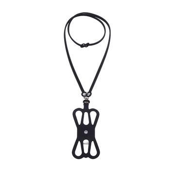 Шнур за мобилен телефон със силиконов картодържател и регулируем карабинер, унисекс.