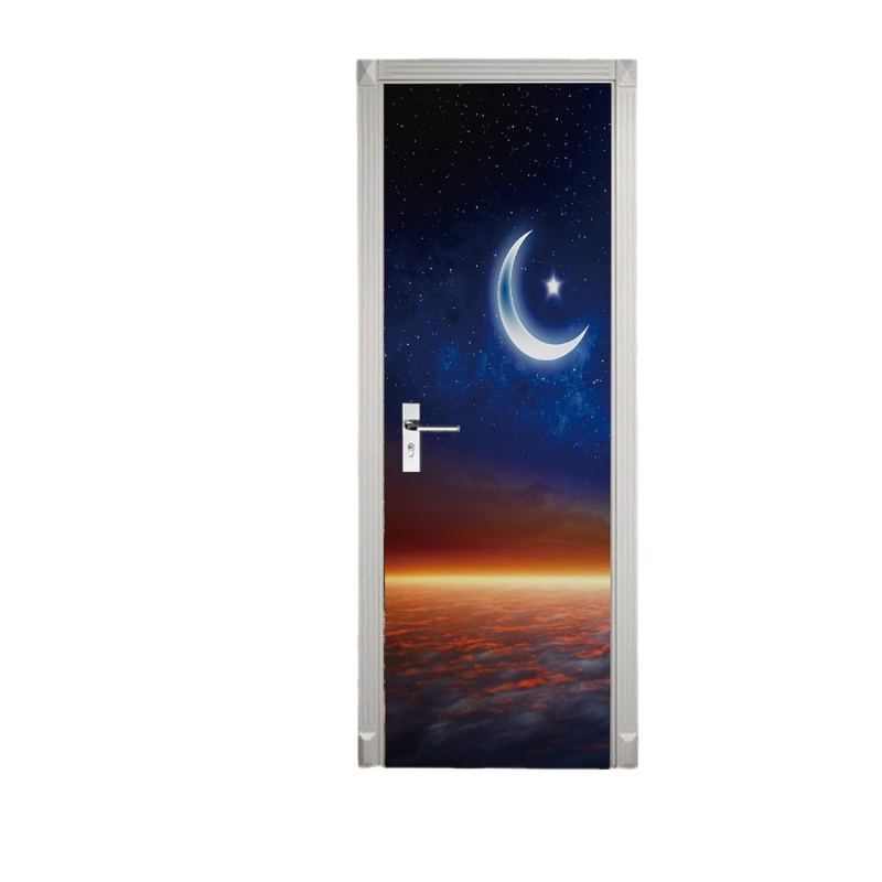 Decal perete 3D – Lună și Stele, PVC, autocolant, set 2 bucăți, decor pentru living, dormitor și baie