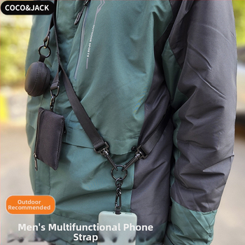 Каишка за мобилен телефон от найлон, мултифункционална, регулируема презрамка за рамо, метална геометрична висулка