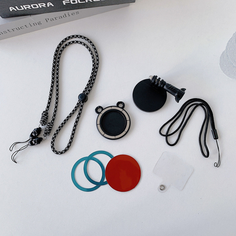 Lanac za telefon s magnetskim brzim otpuštanjem i rotirajućim kukama; materijal: magnet + ABS; nosivost: 5 kg; težina: 64,5 g; kompatibilan s iPhone 16 i Huawei.