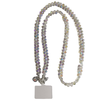 Krištolo ilga grandinė, rankų darbo, skirta telefonui ir rankinei, daugiafunkcinis moterų papuošalų grandinėlė su geometrine forma