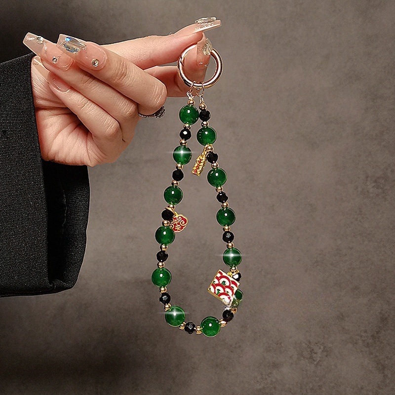 Lanyard unisex din nylon pentru telefon, pandantiv ceramic geometric și cataramă din plastic