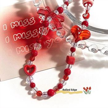 Нейлонов ланярд за мобилен телефон с геометрична керамична висулка