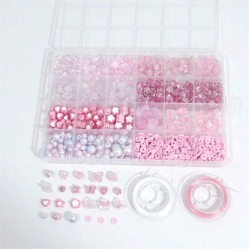 Σετ DIY ακρυλικών χαντρών σε κουτί με 24 διαμερίσματα — ελεύθερες χάντρες, προέλευση Yiwu, άνοιξη 2024, μοντέρνο στυλ