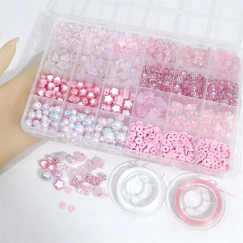 Σετ DIY ακρυλικών χαντρών σε κουτί με 24 διαμερίσματα — ελεύθερες χάντρες, προέλευση Yiwu, άνοιξη 2024, μοντέρνο στυλ