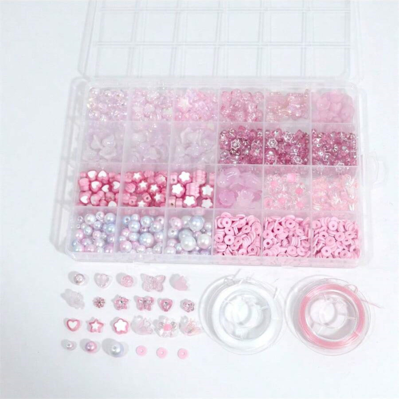 DIY комплект акрилни мъниста в кутия с 24 секции — разпръснати мъниста, произход Yiwu, пролет 2024, модерен стил