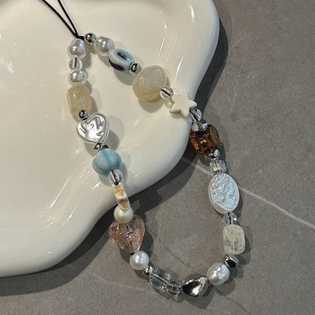 Lanier pentru telefon cu sfoară de nylon, pandantiv ceramic geometric, pandant pentru cameră, cataramă din plastic