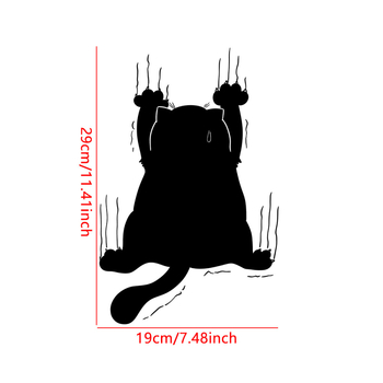 Αυτοκόλλητο τοίχου για μπάνιο με γρατσουνιές γάτας — PVC, αυτοκόλλητο, αδιάβροχο, διακοσμητικό, 1 τεμάχιο