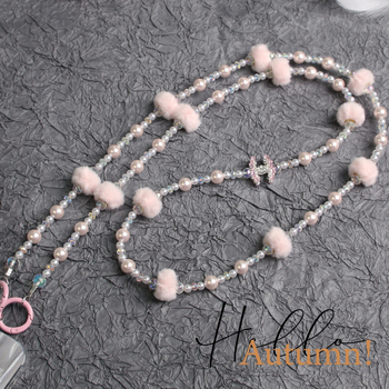 Верига за телефон с висулка — глина, епоксидна изработка; унисекс, геометричен дизайн, декоративна