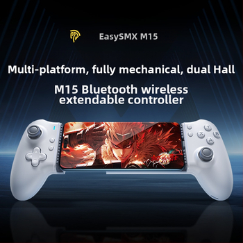 EasySMX M15 Type-C ενσύρματος φορητός ελεγκτής παιχνιδιών για κινητά — τεσσάρων Hall αισθητήρων, πλήρεις μηχανικοί διακόπτες, γραμμικοί Hall διακόπτες, 0 καθυστέρηση μέσω ενσύρματης σύνδεσης Type-C, 6 επίπεδα δόνησης, συμβατός με Android και iPhone 15