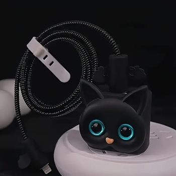 Κάλυμμα προστασίας TPU με σχέδιο γάτας σε καρτούν για Apple iPhone 14 καλώδιο δεδομένων και φορτιστή 20W